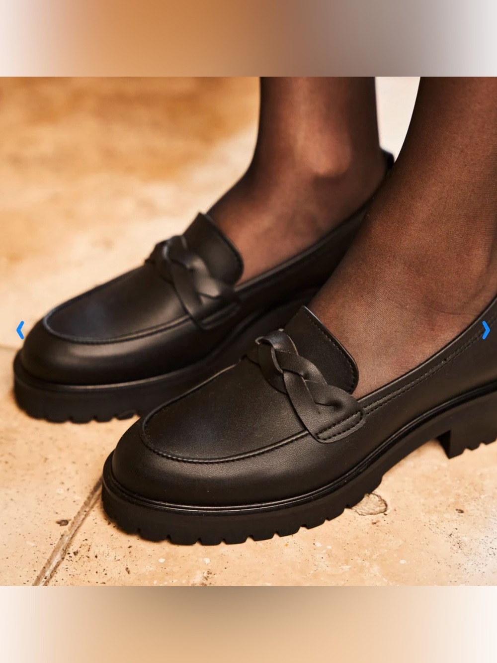 Women’s Black Braided Penny Loafers